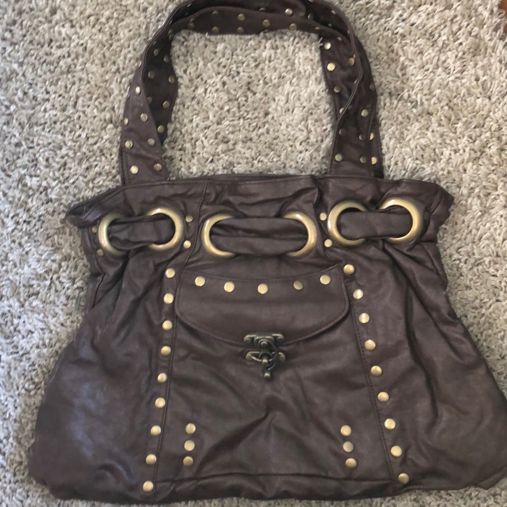 Brown studded bag